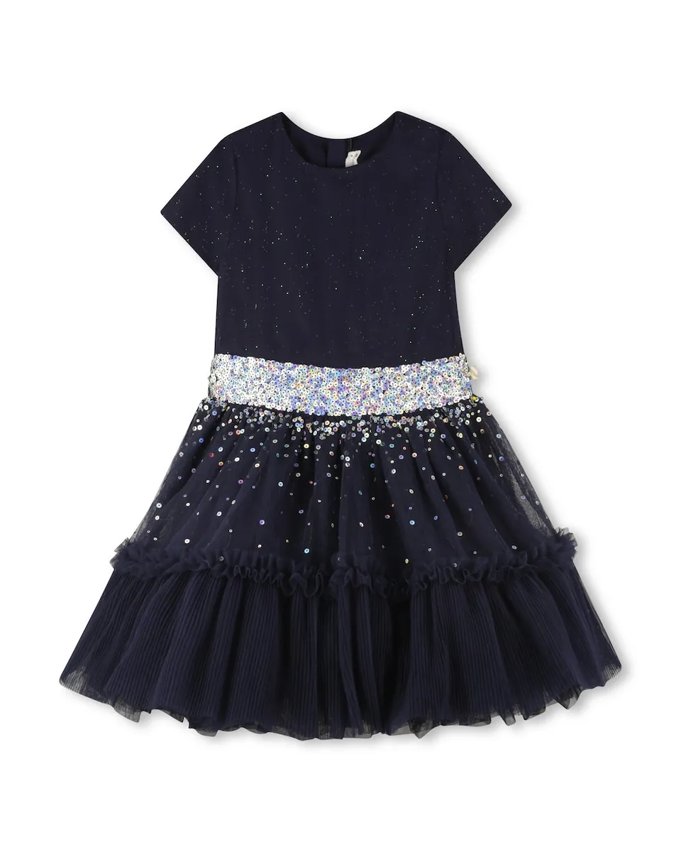 Детское платье с короткими рукавами и пайетками Billieblush, темно-синий
Детское платье с короткими рукавами и пайетками Billieblush, темно-синий