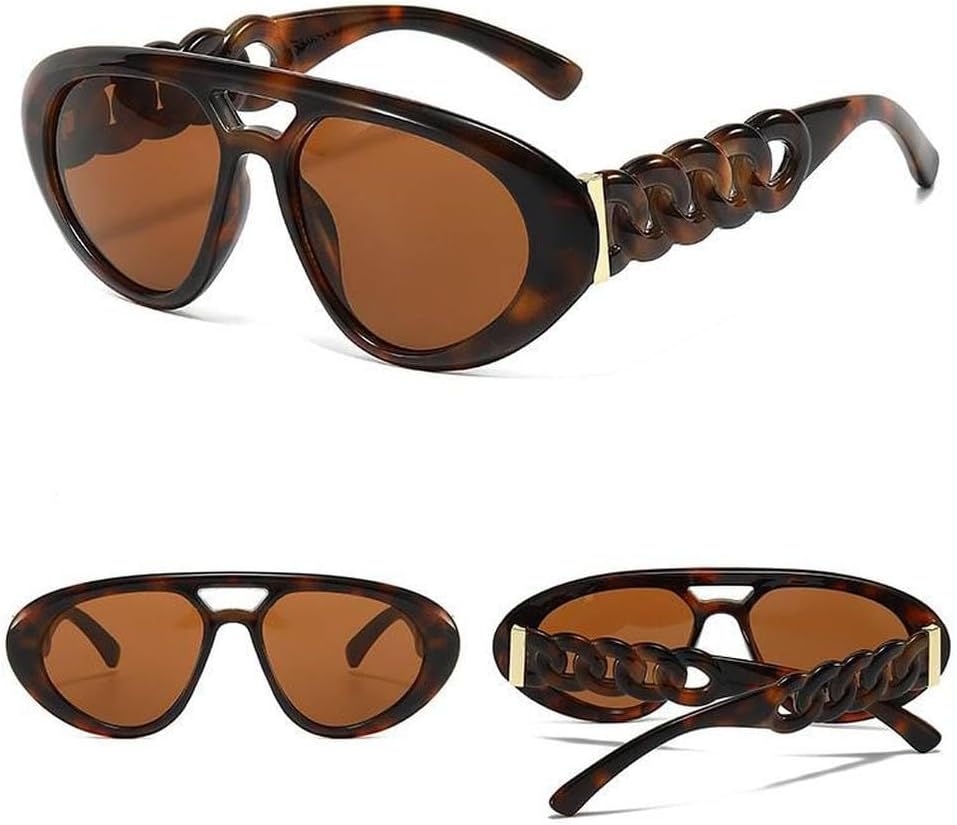 Солнцезащитные очки с двойной перемычкой, овальной формы, яркие, с цепочкой на дужках, модные, с защитой от УФ-излучения, в стиле ретро, универсальные MTZJH, Black Tea
Солнцезащитные очки с двойной перемычкой, овальной формы, яркие, с цепочкой на дужках, модные, с защитой от УФ-излучения, в стиле ретро, универсальные MTZJH, Black Tea