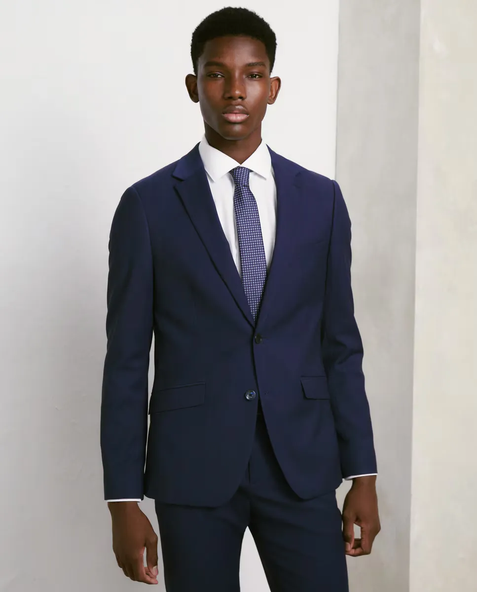 Мужской пиджак для костюма с бриллиантовой структурой Easy Wear, цвет Azulón 
Мужской пиджак для костюма с бриллиантовой структурой Easy Wear, цвет Azulón