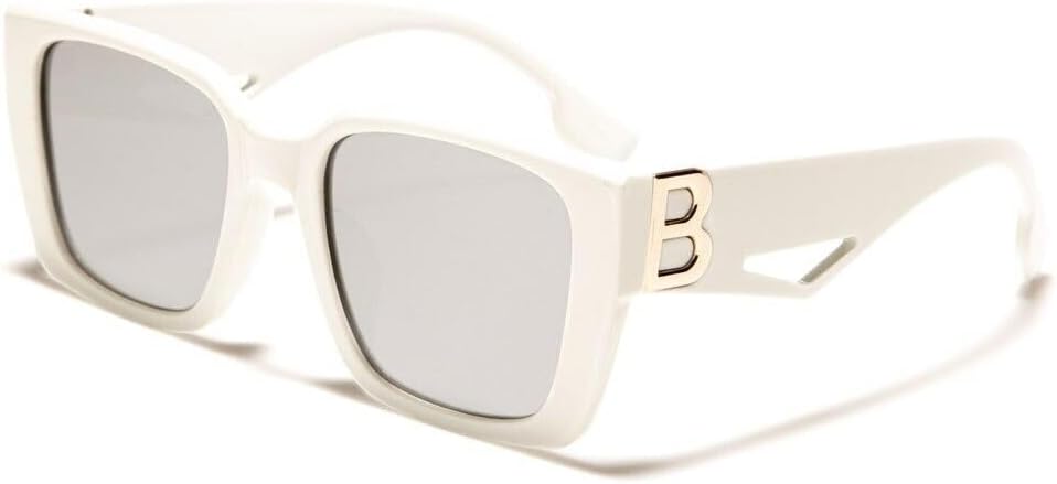 Женские солнцезащитные очки Dweebzilla BB Oversized Luxury Square Cat Eye, большие, модные, с защитой от УФ-излучения UV400, гибридные, White & Gold Frame - Silver Mirror Lenses
Женские солнцезащитные очки Dweebzilla BB Oversized Luxury Square Cat Eye, большие, модные, с защитой от УФ-излучения UV400, гибридные, White & Gold Frame - Silver Mirror Lenses