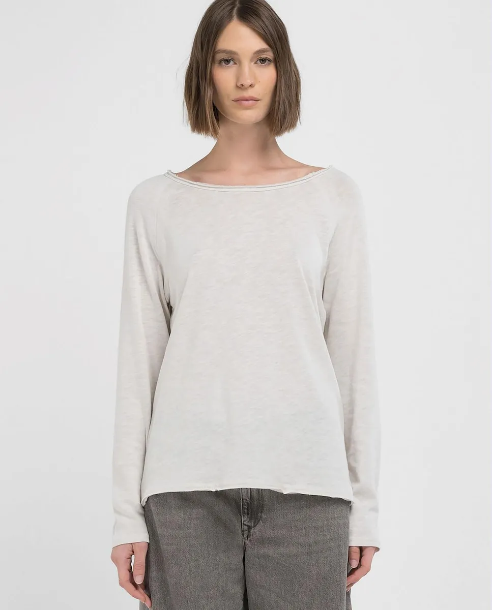 Женская футболка с длинными рукавами и вырезом-лодочкой Replay, белый
Женская футболка с длинными рукавами и вырезом-лодочкой Replay, белый