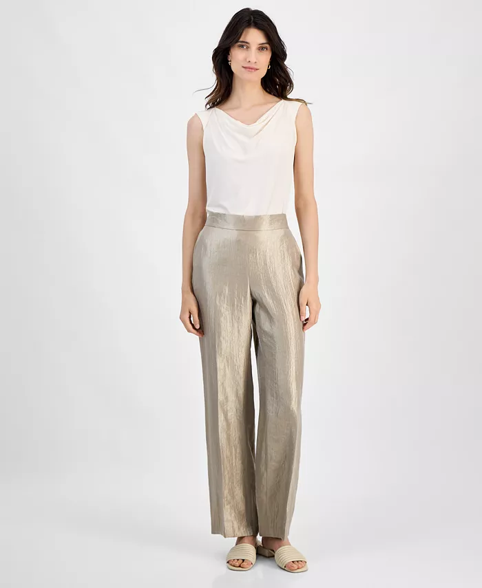 Женские брюки-клеш с эффектом мерцания на резинке, Regular & Petite Kasper, коричневый/бежевый
Женские брюки-клеш с эффектом мерцания на резинке, Regular & Petite Kasper, коричневый/бежевый