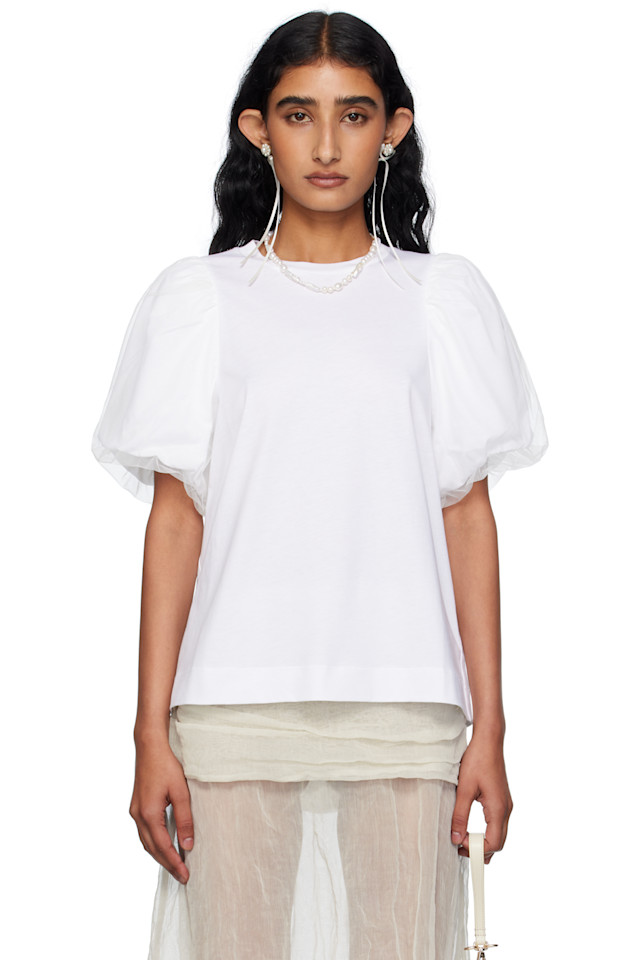 Туника с пышными рукавами из тюля Simone Rocha, белый
Туника с пышными рукавами из тюля Simone Rocha, белый