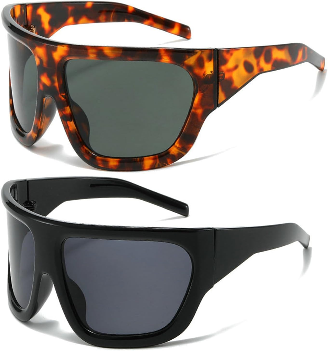 Солнцезащитные очки Willochra Y2K Wave Mask для женщин и мужчин, большие, серебристые, с зеркальными линзами, футуристический дизайн, стильные дизайнерские очки, 2pcs-black&leopard
Солнцезащитные очки Willochra Y2K Wave Mask для женщин и мужчин, большие, серебристые, с зеркальными линзами, футуристический дизайн, стильные дизайнерские очки, 2pcs-black&leopard