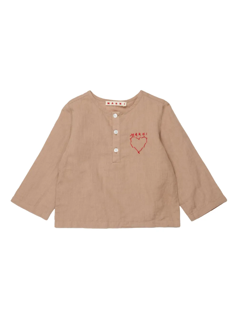 Рубашка с вышивкой Marni Kids, бежевый
Рубашка с вышивкой Marni Kids, бежевый