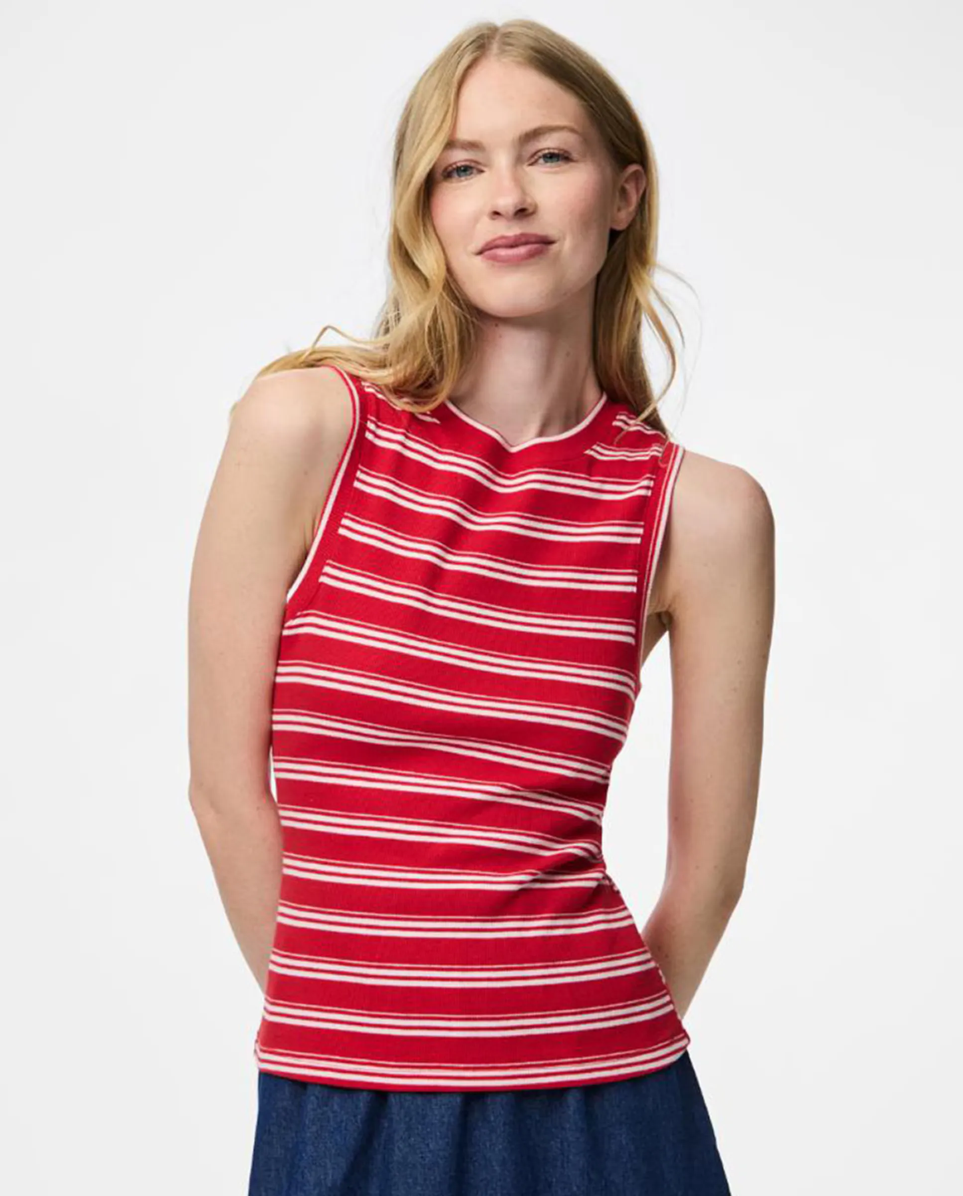 Женская полосатая майка без рукавов Pieces, красный
Женская полосатая майка без рукавов Pieces, красный
