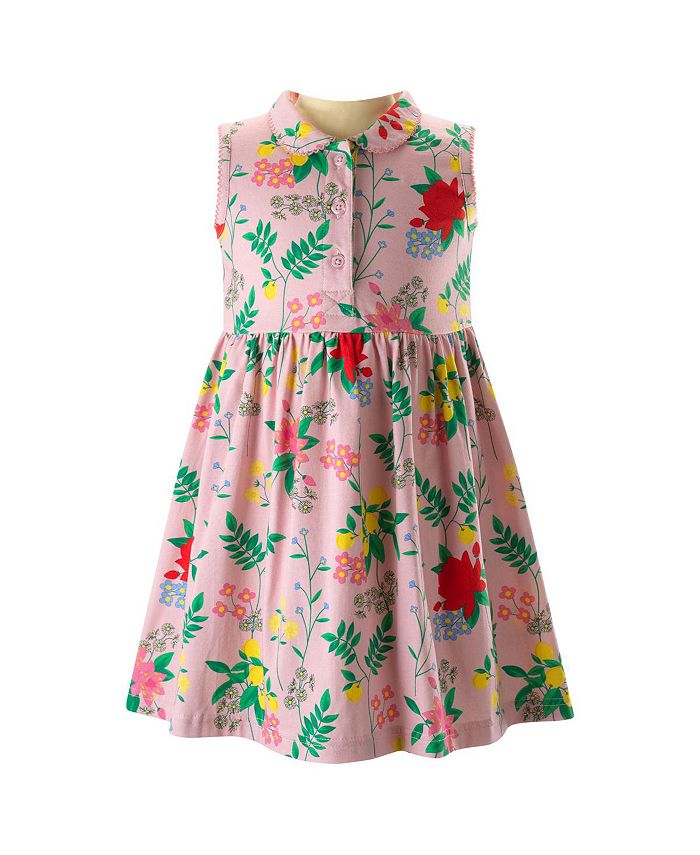 Детское платье из джерси с ботаническим цветочным принтом - для малышек, девочек и подростков Rachel Riley, розовый