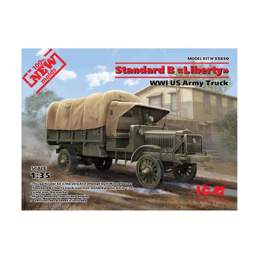 Армейский грузовик США времен Первой мировой войны — Стандарт B «Свобода», Military Models 1/35 Scale (ICM)
Армейский грузовик США времен Первой мировой войны — Стандарт B «Свобода», Military Models 1/35 Scale (ICM)