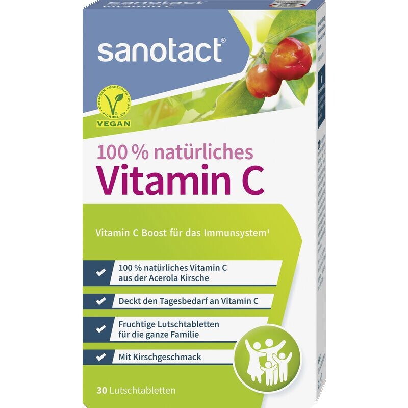 100% натуральные таблетки с витамином С sanotact, 51 g
100% натуральные таблетки с витамином С sanotact, 51 g