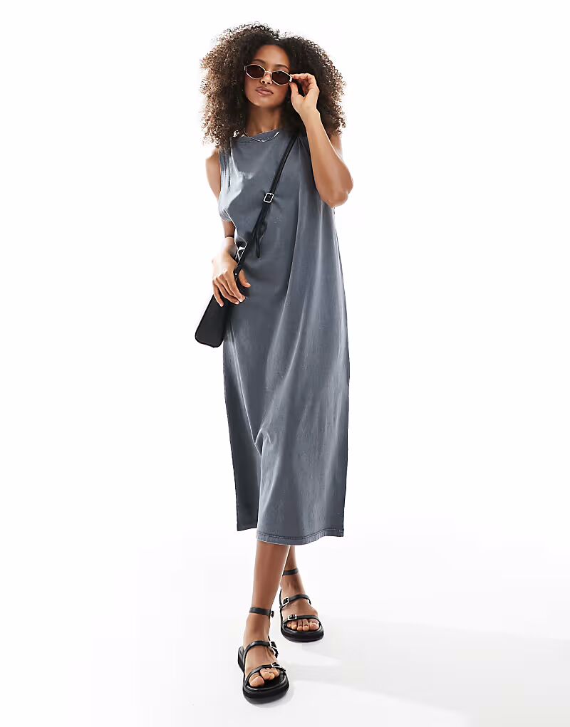 Платье миди без рукавов с перекрученными плечами ASOS DESIGN серого цвета
Платье миди без рукавов с перекрученными плечами ASOS DESIGN серого цвета