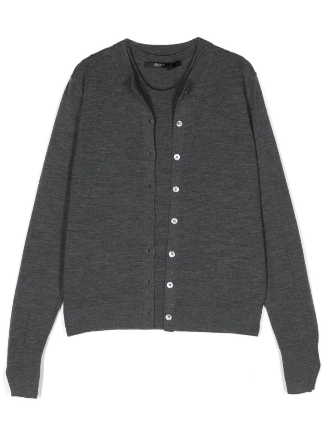 Шерстяной комплект из кардигана и топа Seventy, серый
Шерстяной комплект из кардигана и топа Seventy, серый
