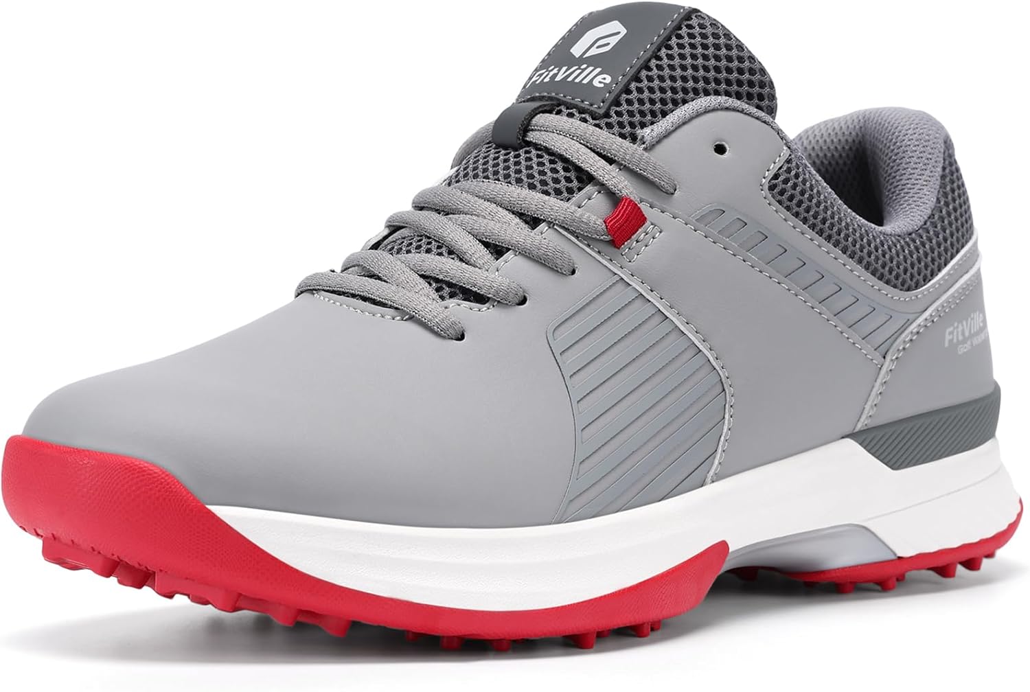 Мужские гольф-туфли FitVille Extra Wide, водонепроницаемые, профессиональные шипованные гольф-туфли с поддержкой свода стопы, красный/серый
Мужские гольф-туфли FitVille Extra Wide, водонепроницаемые, профессиональные шипованные гольф-туфли с поддержкой свода стопы, красный/серый