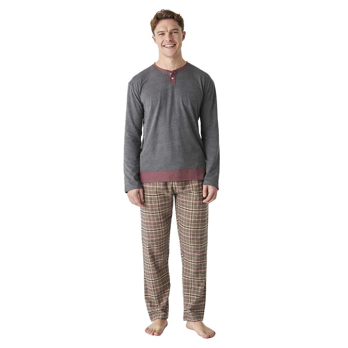 Хлопковая пижама с длинными рукавами и полувырезом jjbep5902 J J Brothers, серый
Хлопковая пижама с длинными рукавами и полувырезом jjbep5902 J J Brothers, серый