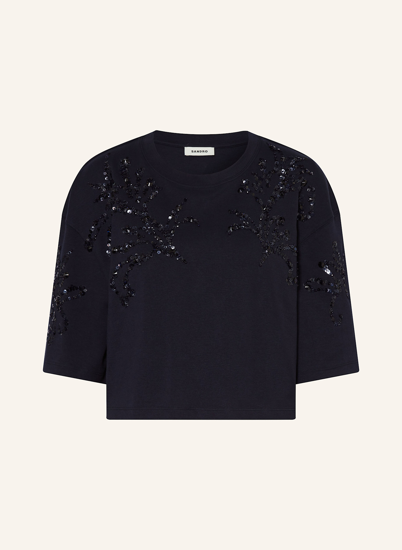 Укороченная рубашка с пайетками Sandro, синий
Укороченная рубашка с пайетками Sandro, синий