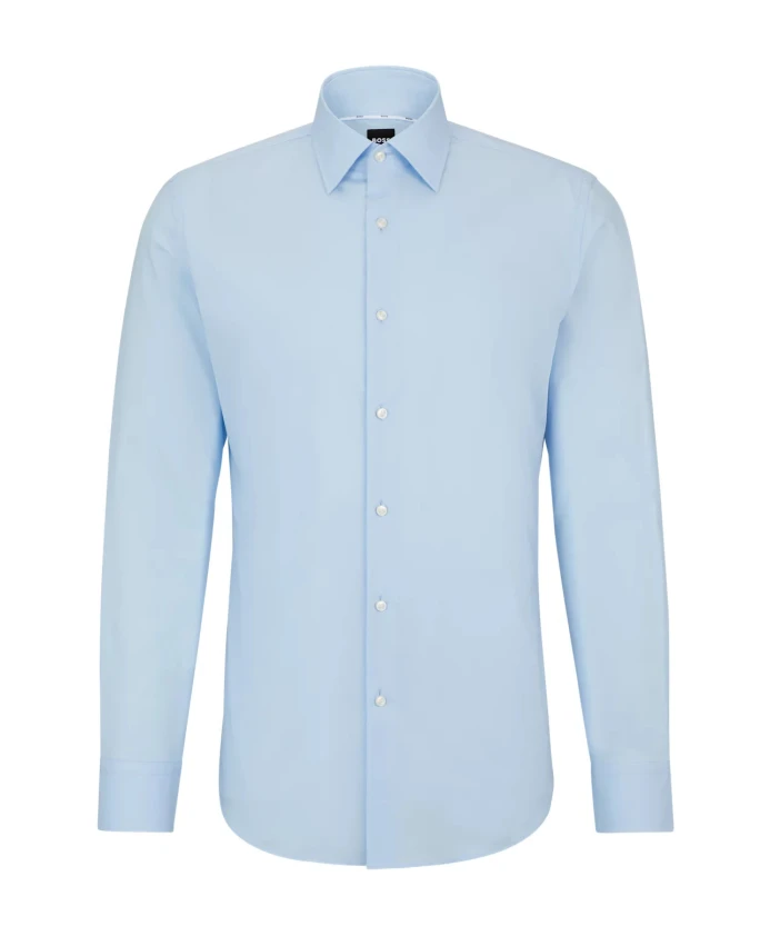 Рубашка приталенного кроя из эластичного хлопкового поплина, не требующего глажки. Hugo, синий
Рубашка приталенного кроя из эластичного хлопкового поплина, не требующего глажки. Hugo, синий