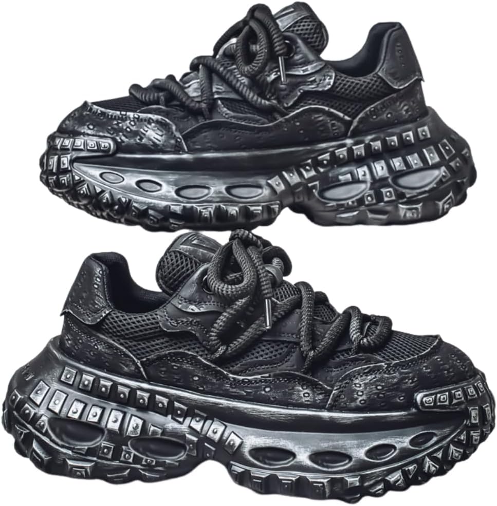 Мужские винтажные легкие кроссовки с платформой, нескользящие, с цветными блоками, повседневные, на шнуровке, массивные кеды Lexamen, черный
Мужские винтажные легкие кроссовки с платформой, нескользящие, с цветными блоками, повседневные, на шнуровке, массивные кеды Lexamen, черный