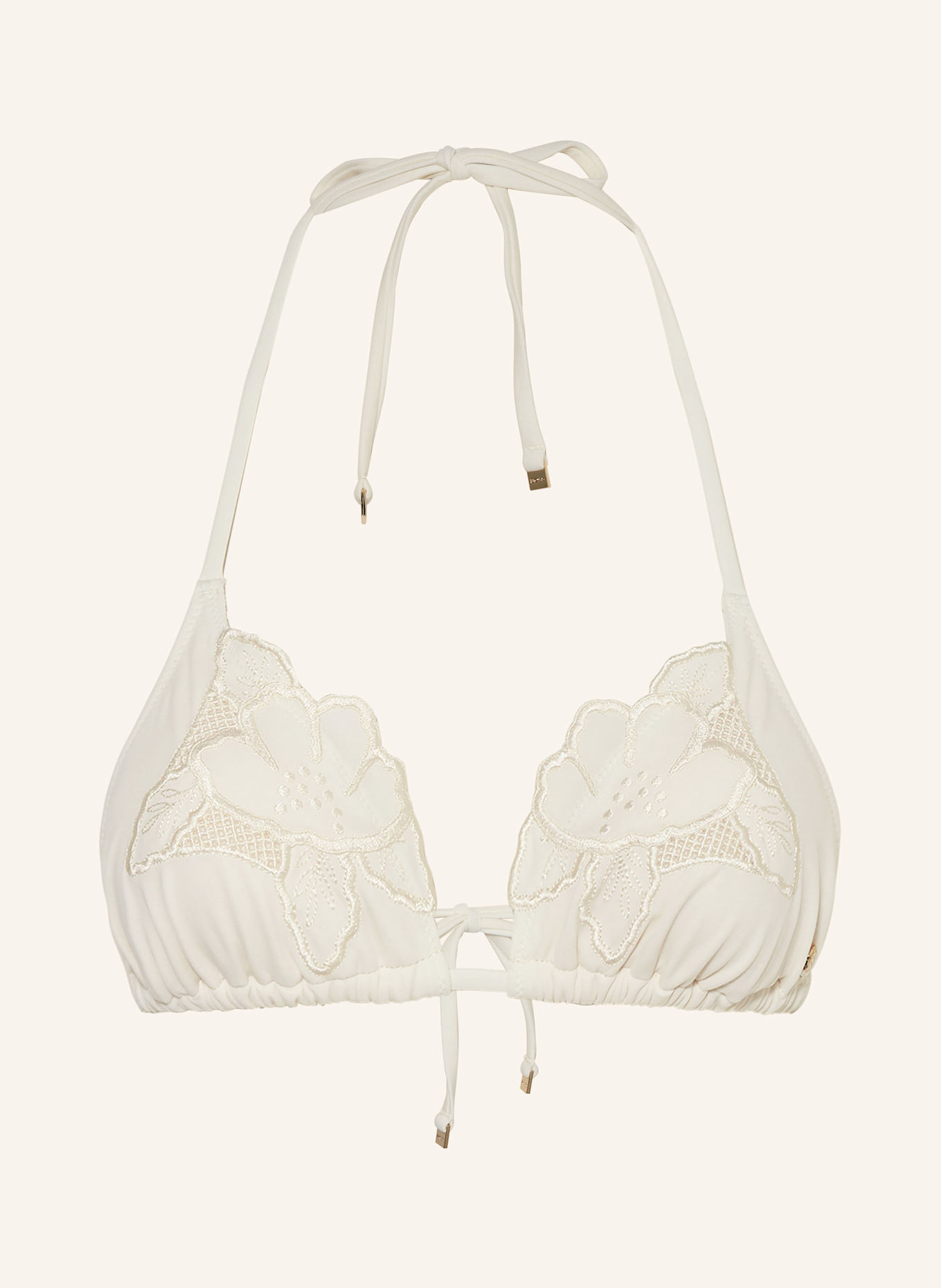 Треугольный верх бикини с вышивкой Boss, экрю
Треугольный верх бикини с вышивкой Boss, экрю