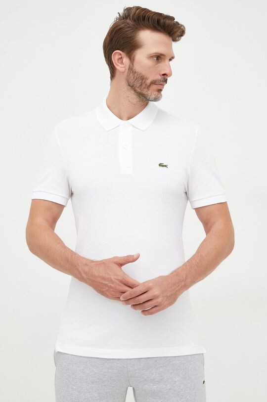 Хлопковая рубашка-поло Lacoste, белый 
Хлопковая рубашка-поло Lacoste, белый