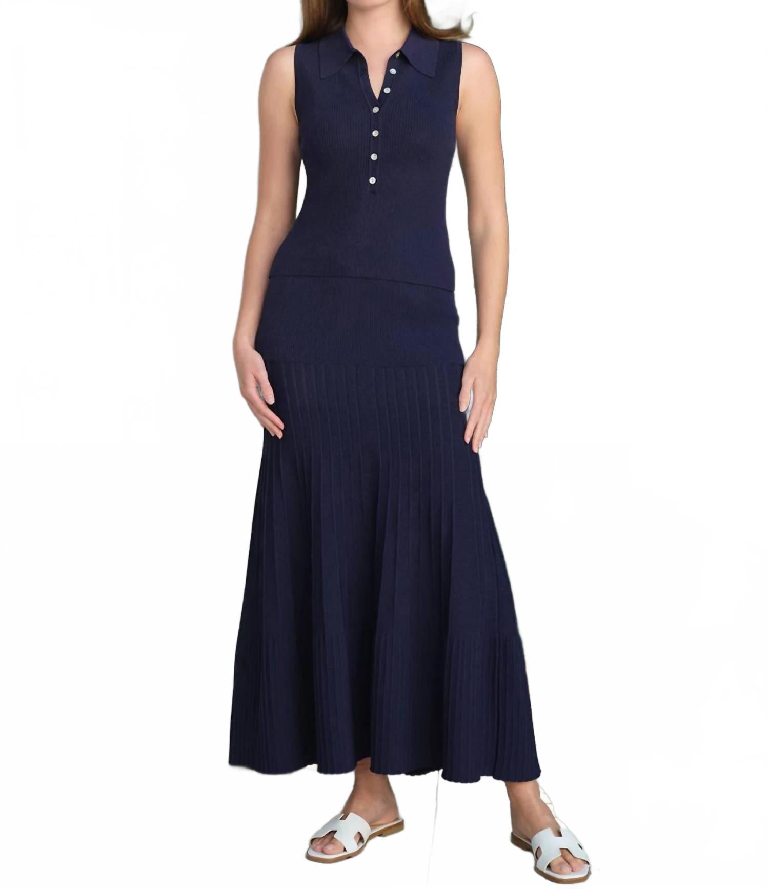 525 America Юбка-миди Gwyneth Solid темно-синего цвета
525 America Юбка-миди Gwyneth Solid темно-синего цвета