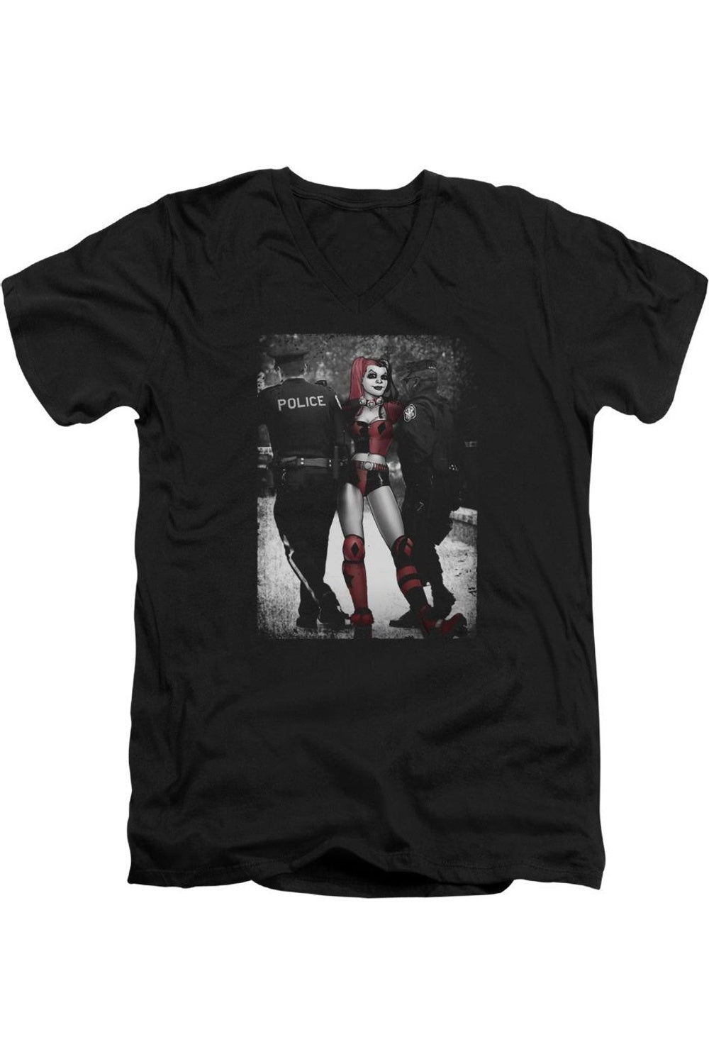 Футболка с коротким рукавом и V-образным вырезом для взрослых из премиального хлопка Batman Arrest Gildan, черный 
Футболка с коротким рукавом и V-образным вырезом для взрослых из премиального хлопка Batman Arrest Gildan, черный