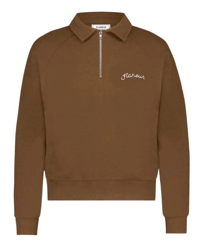 Коричневый пуловер с рукавами реглан и застежкой-молнией до середины груди FlãNeur, коричневый
Коричневый пуловер с рукавами реглан и застежкой-молнией до середины груди FlãNeur, коричневый