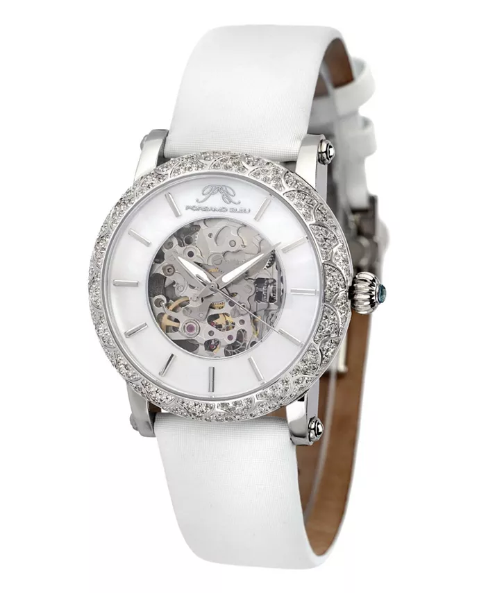 Женские часы Liza Automatic с кожаным ремешком, покрытым сатином, 691ALIL Porsamo Bleu, белый 
Женские часы Liza Automatic с кожаным ремешком, покрытым сатином, 691ALIL Porsamo Bleu, белый