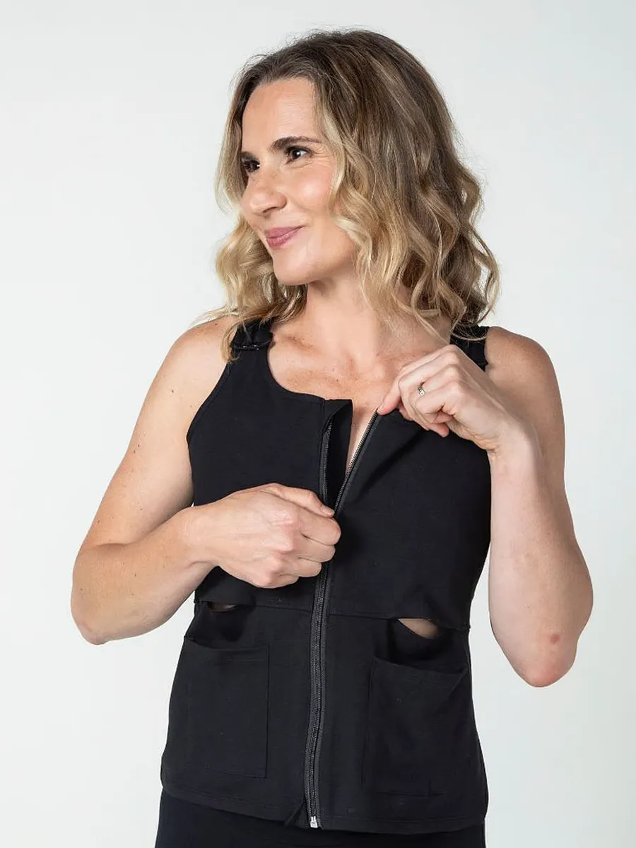 Послеоперационный жилет с застежкой спереди Anaono, черный
Послеоперационный жилет с застежкой спереди Anaono, черный