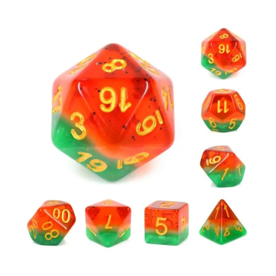 Набор Poly — арбуз с золотом (7), Dice Sets - Resin/Acrylic - Rainbow & Multi-Colored (Foam Brain Games)
Набор Poly — арбуз с золотом (7), Dice Sets - Resin/Acrylic - Rainbow & Multi-Colored (Foam Brain Games)