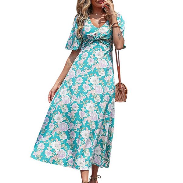 Женское платье макси с цветочным принтом, v-образным вырезом, рукавами-крылышками и акцентом на талии Anna-Kaci
Женское платье макси с цветочным принтом, v-образным вырезом, рукавами-крылышками и акцентом на талии Anna-Kaci