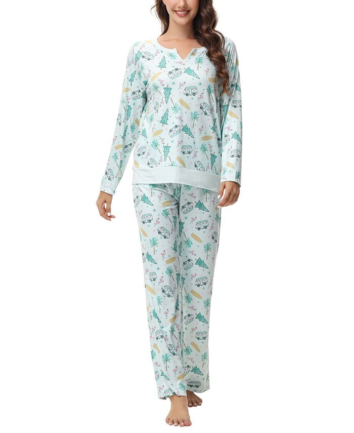 Женский топ с воротником-стойкой и длинными рукавами и брюки для отдыха, пижамный комплект из 2 предметов INK+IVY, цвет Tropical Holiday
Женский топ с воротником-стойкой и длинными рукавами и брюки для отдыха, пижамный комплект из 2 предметов INK+IVY, цвет Tropical Holiday