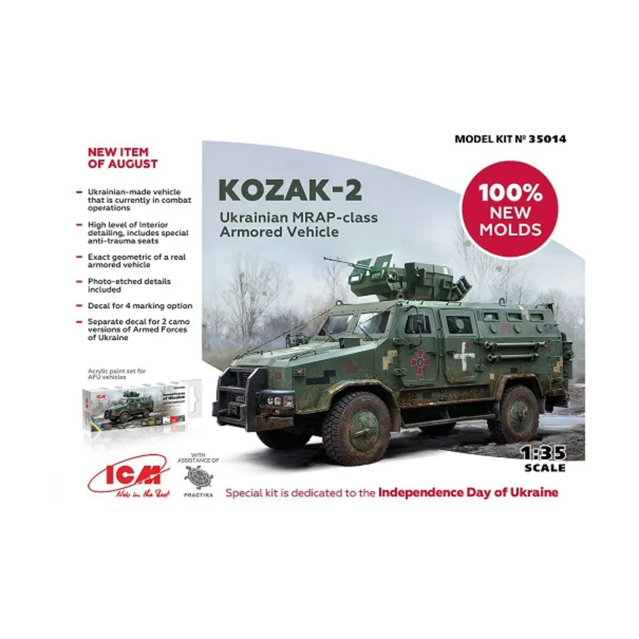 Украинский бронеавтомобиль Козак-2 класса MRAP, Military Models 1/35 Scale (ICM)
Украинский бронеавтомобиль Козак-2 класса MRAP, Military Models 1/35 Scale (ICM)