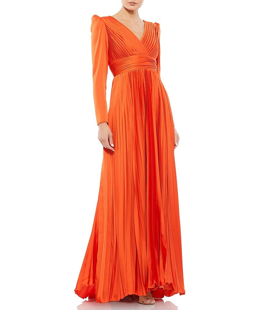 Mac Duggal Surplice Плиссированное платье А-силуэта с V-образным вырезом и рукавами 3/4, оранжевый
Mac Duggal Surplice Плиссированное платье А-силуэта с V-образным вырезом и рукавами 3/4, оранжевый