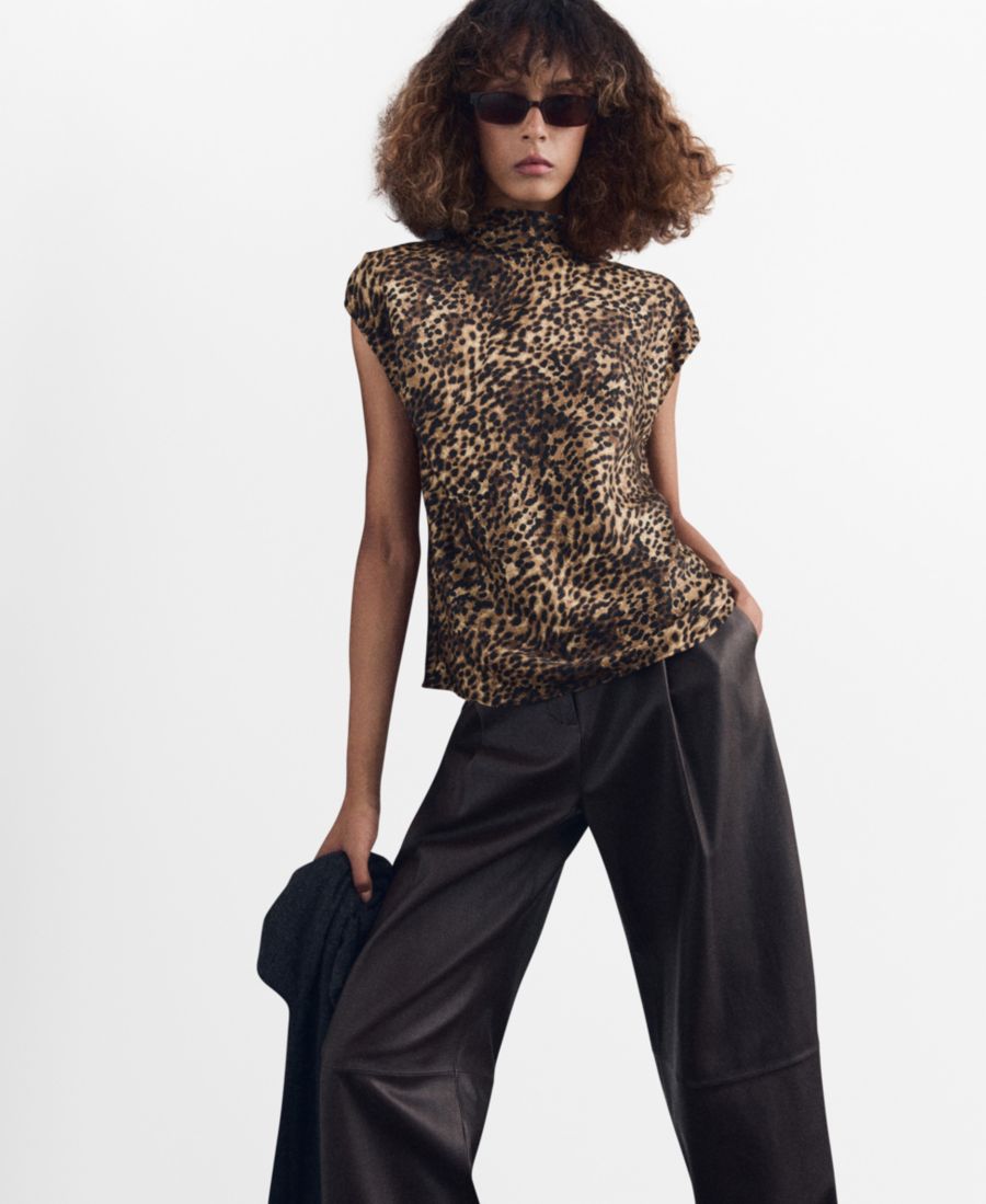 Женская атласная блузка с леопардовым принтом MANGO, Brown
Женская атласная блузка с леопардовым принтом MANGO, Brown