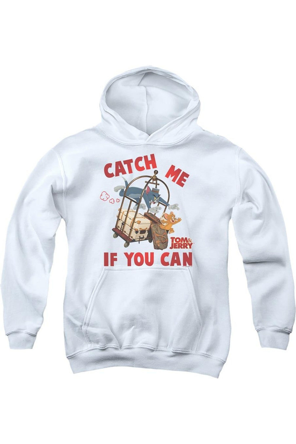 Толстовка с капюшоном "Tom And Jerry Movie: Поймай меня, если сможешь" для детей Gildan, белый 
Толстовка с капюшоном "Tom And Jerry Movie: Поймай меня, если сможешь" для детей Gildan, белый