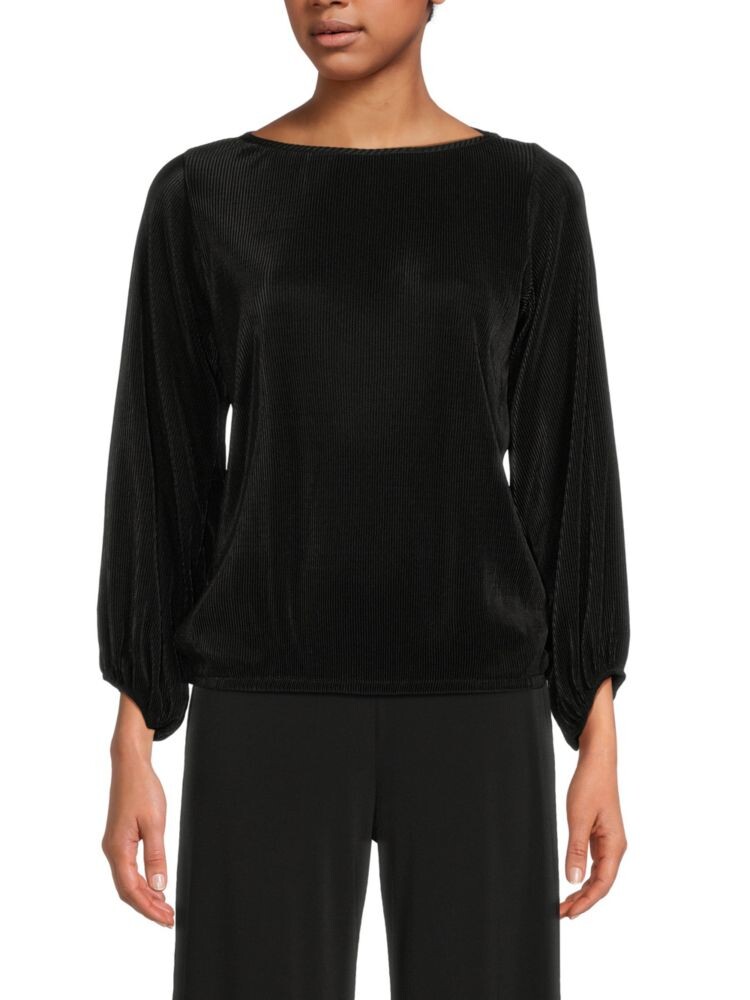 Плиссированный топ с пышными рукавами Renee C., черный
Плиссированный топ с пышными рукавами Renee C., черный