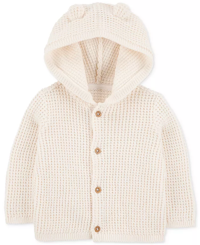 Детский нейтральный хлопковый кардиган с капюшоном Carter's, слоновая кость/кремовый
Детский нейтральный хлопковый кардиган с капюшоном Carter's, слоновая кость/кремовый