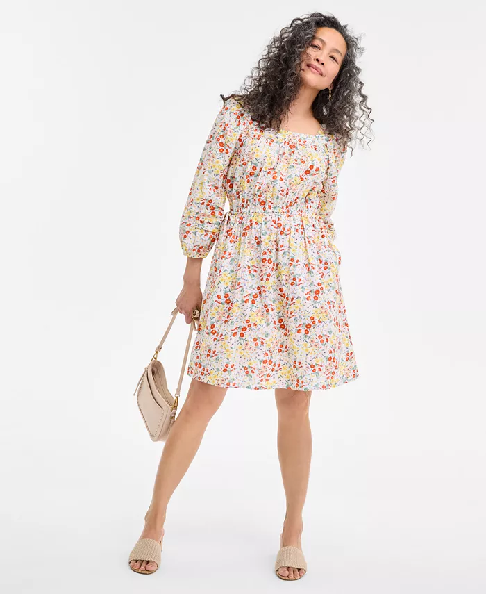 Платье с квадратным вырезом и принтом, с рукавом 3/4 и завязкой на талии (миниатюрный размер) Style & Co, мультиколор
Платье с квадратным вырезом и принтом, с рукавом 3/4 и завязкой на талии (миниатюрный размер) Style & Co, мультиколор