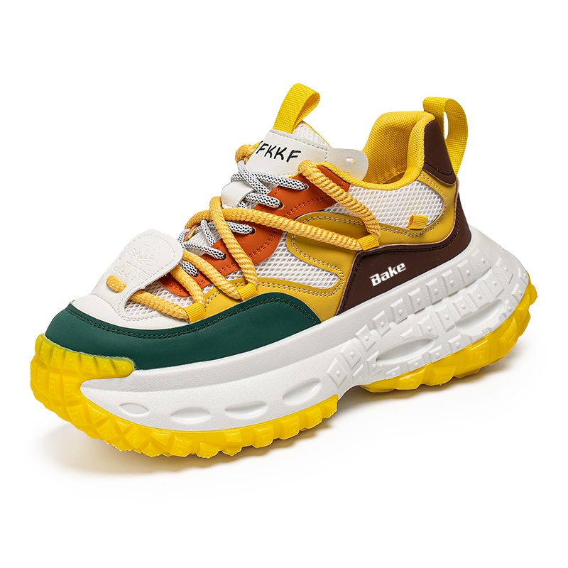Дышащие и износостойкие низкие кроссовки на массивной подошве для мужчин BAKE, White Yellow
Дышащие и износостойкие низкие кроссовки на массивной подошве для мужчин BAKE, White Yellow