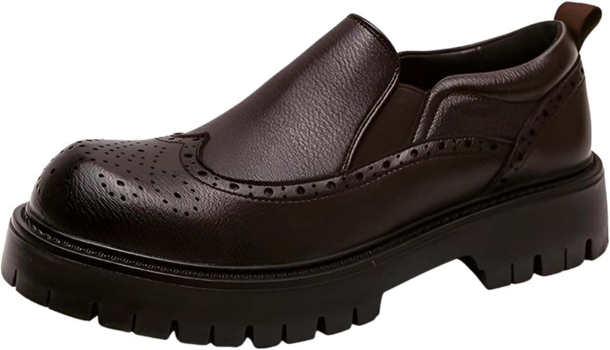 Мужские кожаные лоферы Santimon с крыльями, с массивным каблуком, платформой, винтажным дизайном и круглым носком, коричневый
Мужские кожаные лоферы Santimon с крыльями, с массивным каблуком, платформой, винтажным дизайном и круглым носком, коричневый