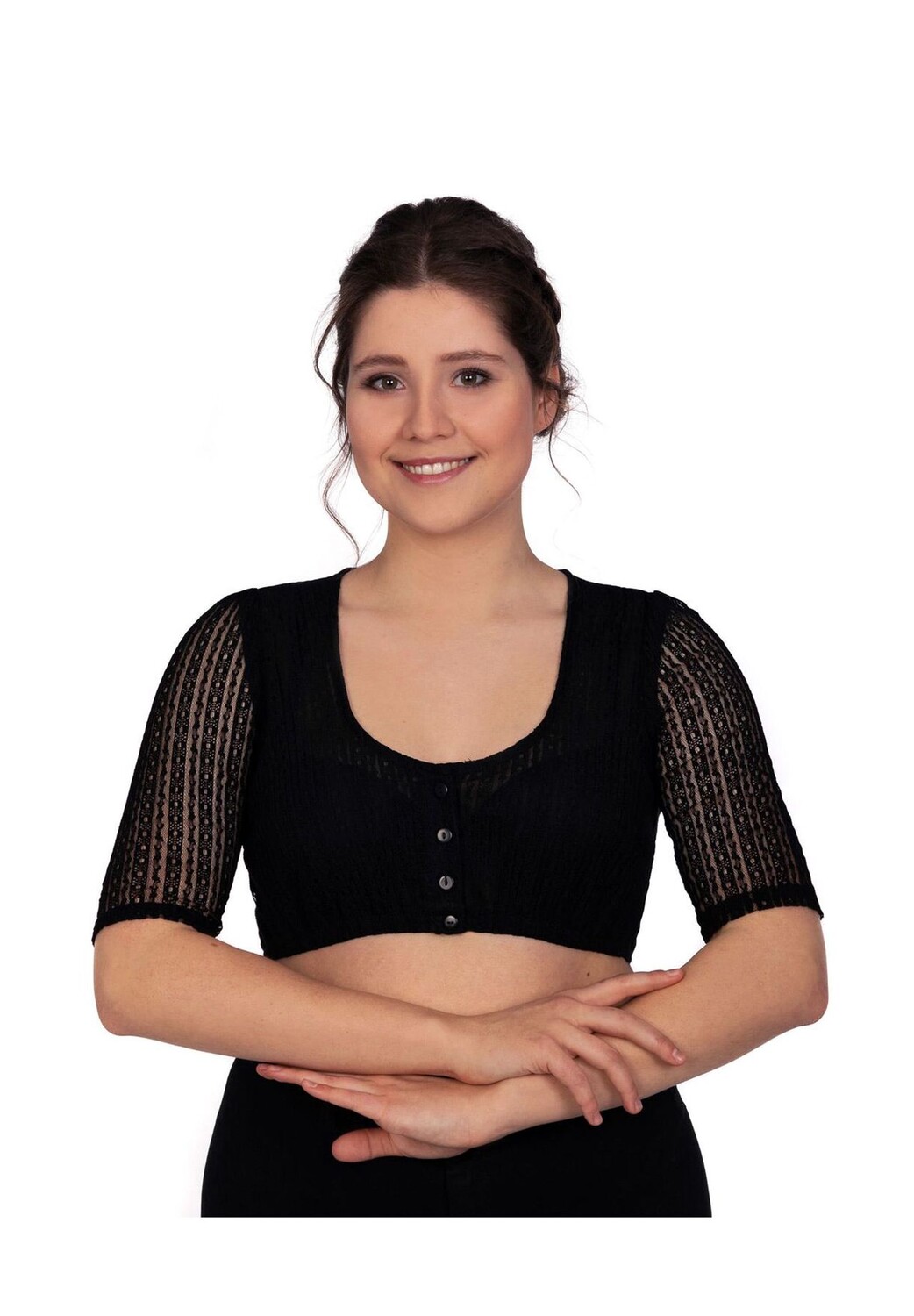 Блузка дирндль Кассандра EDELNICE, черный 
Блузка дирндль Кассандра EDELNICE, черный