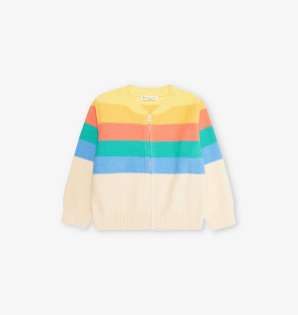 Кардиган из органического хлопка с радужной вязкой «Барнакл» на 2–3 года The Bonnie Mob, цвет rainbow 
Кардиган из органического хлопка с радужной вязкой «Барнакл» на 2–3 года The Bonnie Mob, цвет rainbow