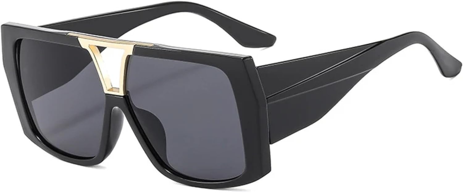 Ретро солнцезащитные очки с двойной перемычкой для женщин, градиентные линзы, защита от УФ-излучения UV400, модные двухцветные очки для мужчин, большие солнцезащитные очки TVTBBVV, Black Gray
Ретро солнцезащитные очки с двойной перемычкой для женщин, градиентные линзы, защита от УФ-излучения UV400, модные двухцветные очки для мужчин, большие солнцезащитные очки TVTBBVV, Black Gray