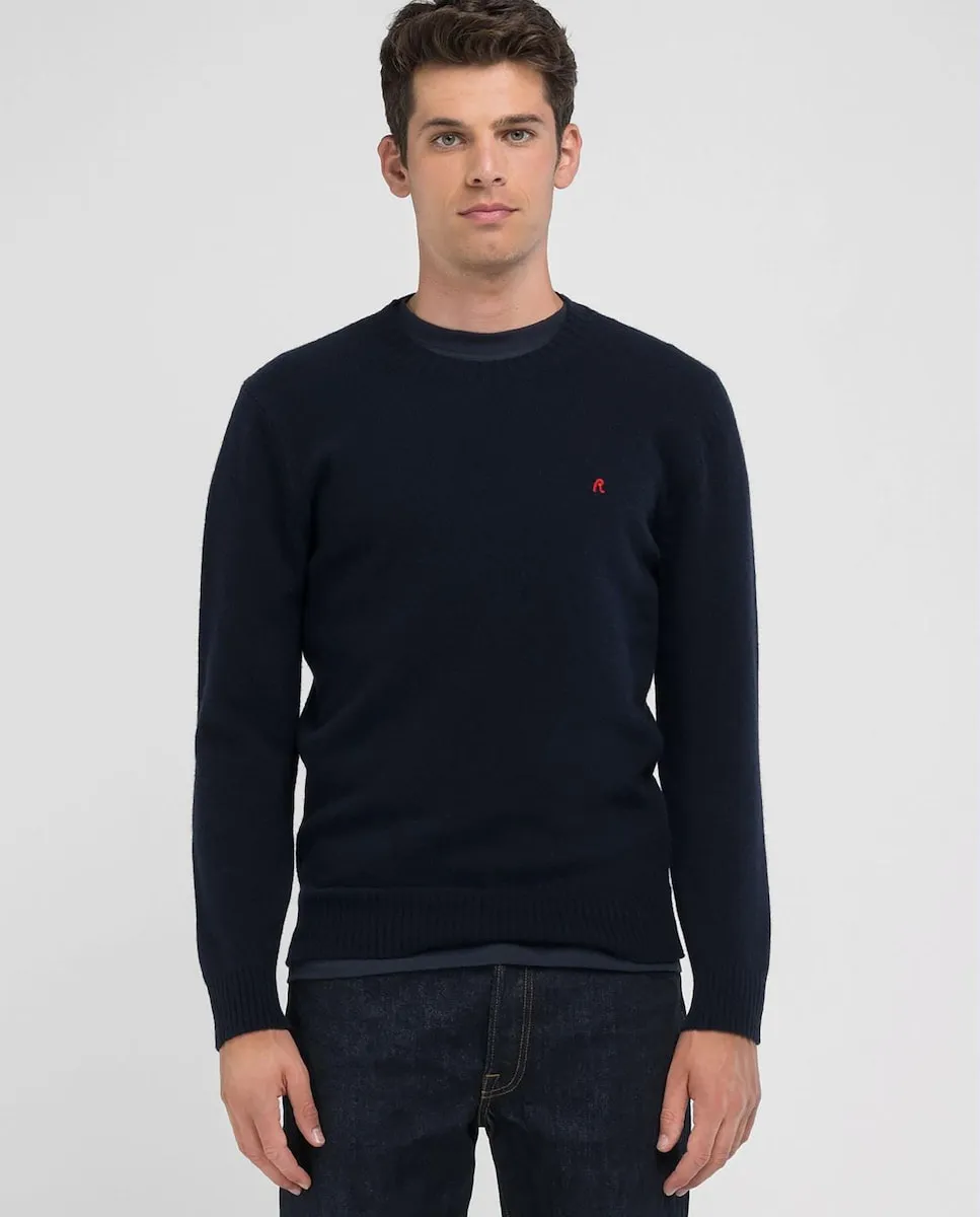 Мужской свитер с длинными рукавами и круглым вырезом Replay, тёмно-синий
Мужской свитер с длинными рукавами и круглым вырезом Replay, тёмно-синий