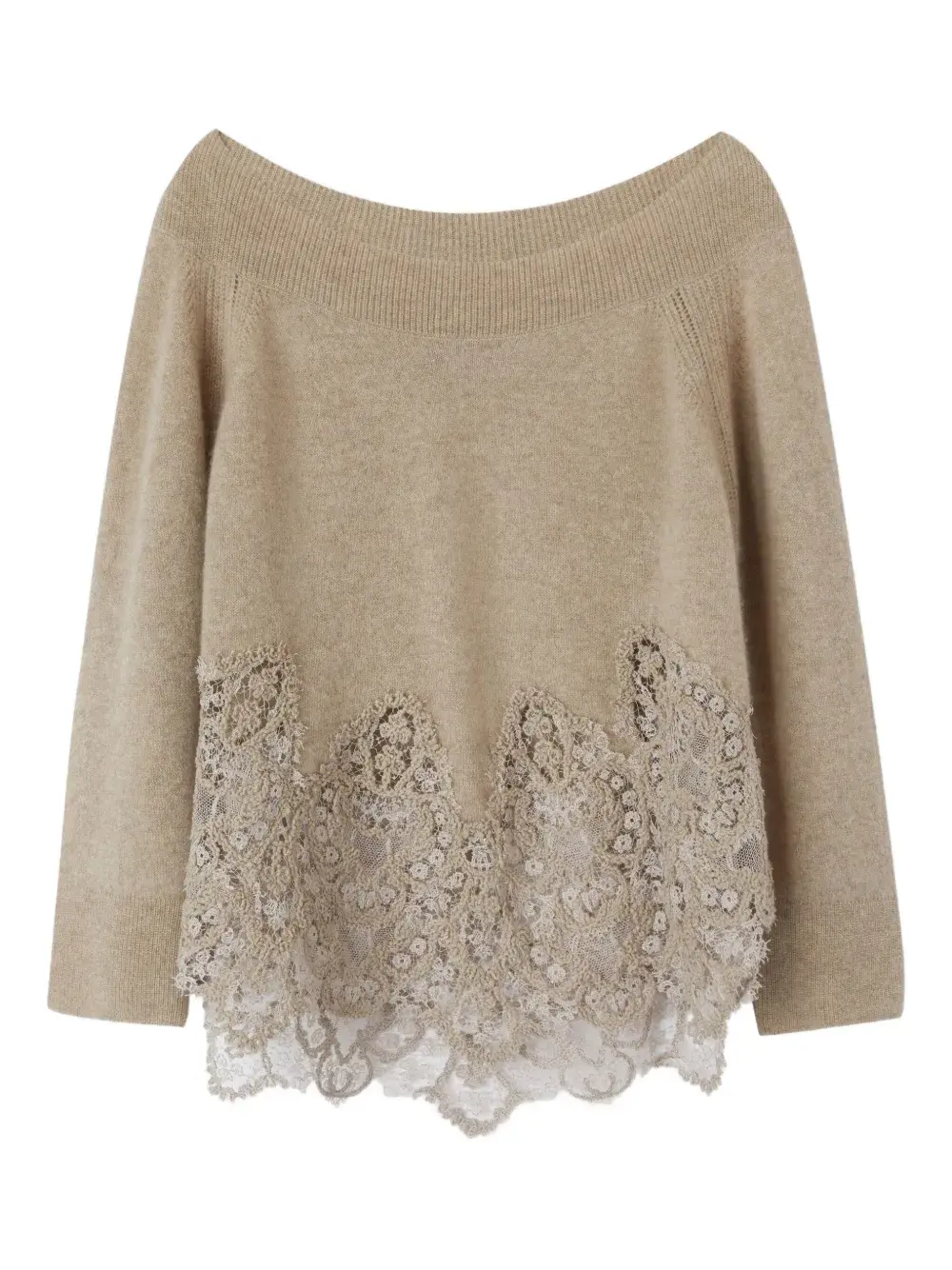 Свитер с кружевом Ermanno Scervino, нейтральный
Свитер с кружевом Ermanno Scervino, нейтральный