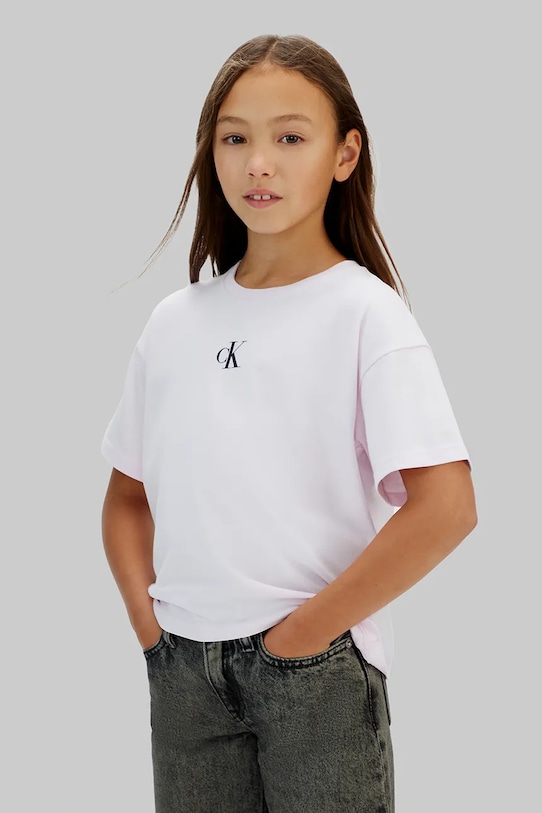 Детская хлопковая футболка Calvin Klein Jeans, розовый
Детская хлопковая футболка Calvin Klein Jeans, розовый