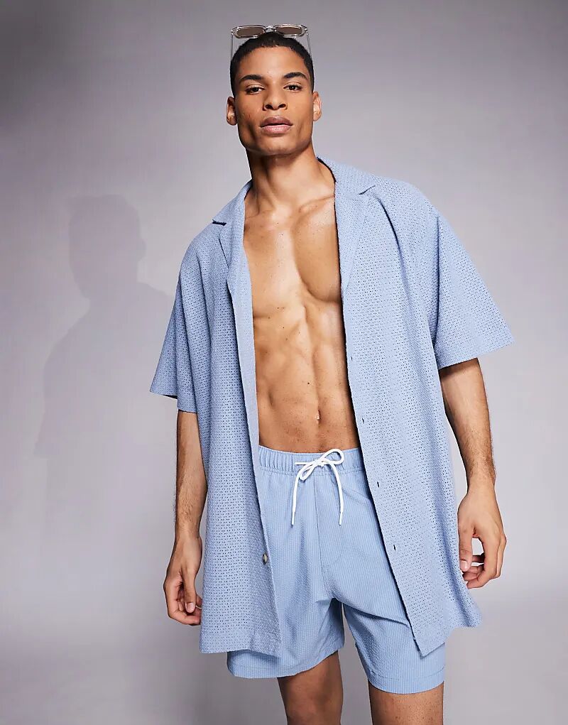 Рубашка свободного кроя с глубоким воротником и текстурой ASOS DESIGN синего цвета
Рубашка свободного кроя с глубоким воротником и текстурой ASOS DESIGN синего цвета