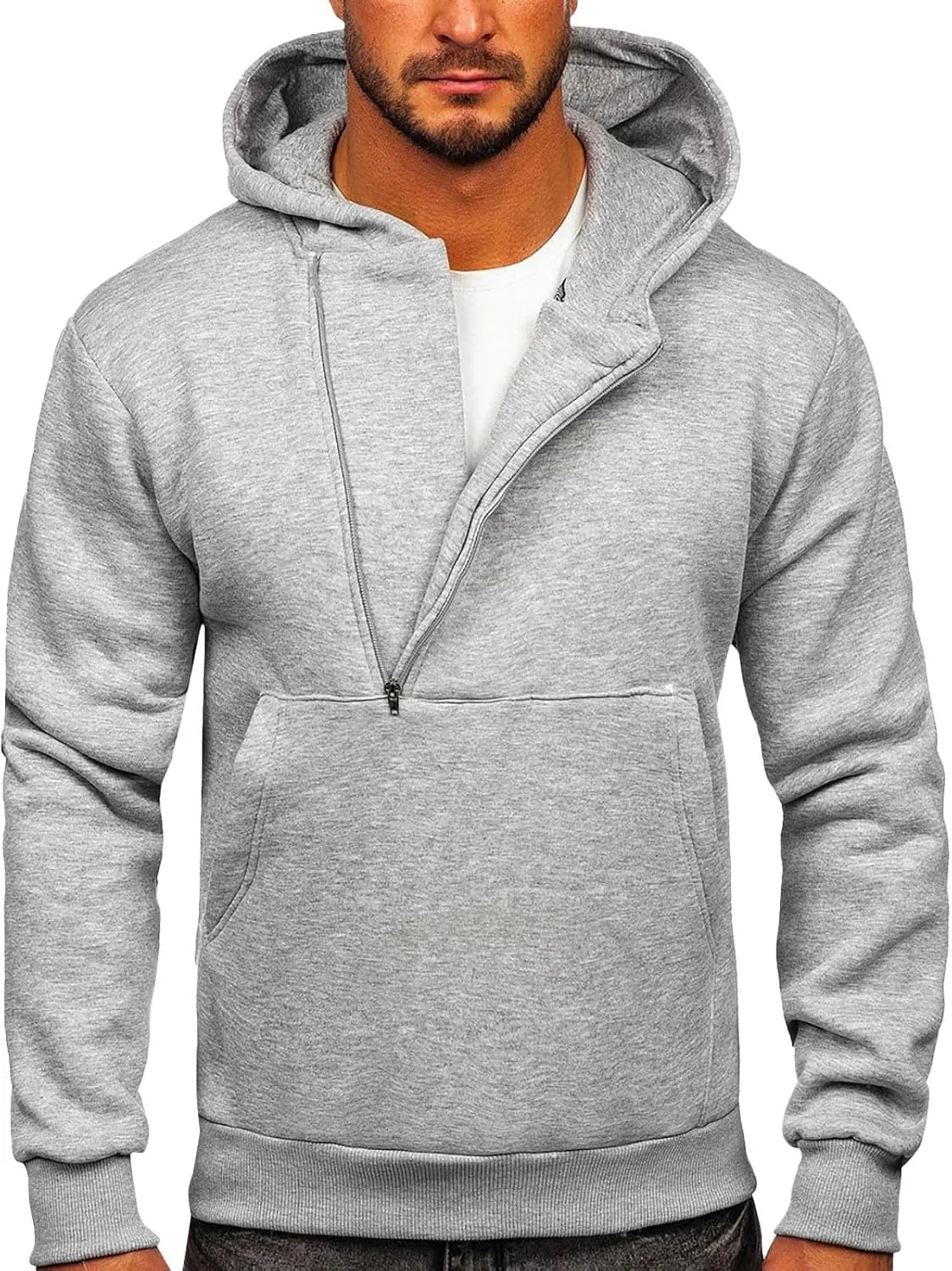 Мужской худи с четвертью молнии тактический свободного кроя с карманами
Мужской худи с четвертью молнии тактический свободного кроя с карманами