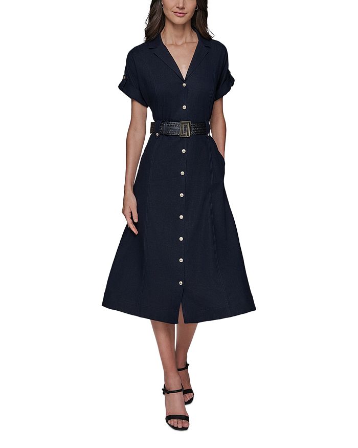 Платье-трапеция с поясом и застежкой на пуговицах KARL LAGERFELD PARIS, синий
Платье-трапеция с поясом и застежкой на пуговицах KARL LAGERFELD PARIS, синий