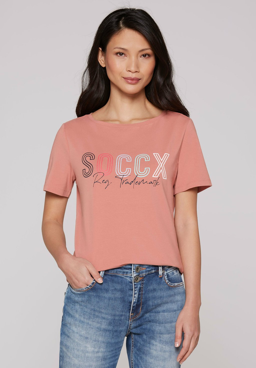 Футболка с принтом Soccx, красный 
Футболка с принтом Soccx, красный