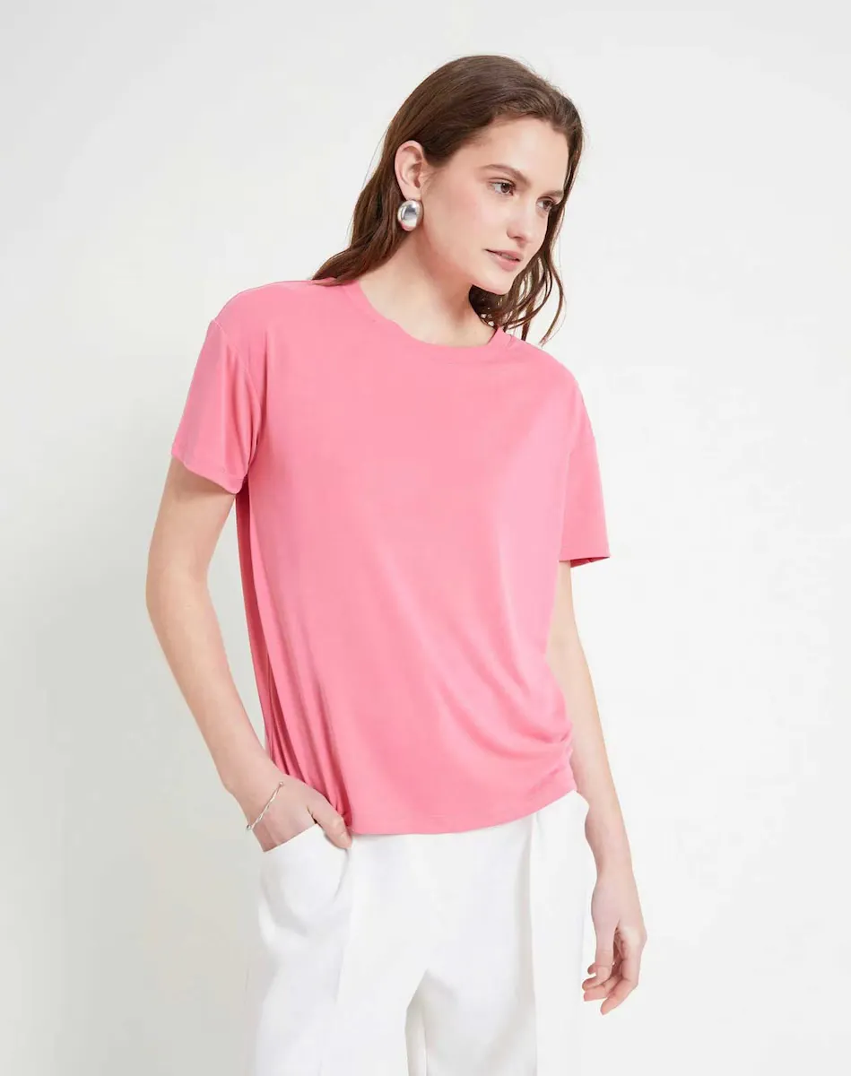 Женская футболка базового кроя с круглым вырезом Naf Naf, розовый
Женская футболка базового кроя с круглым вырезом Naf Naf, розовый